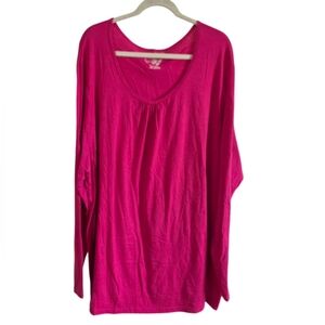 JMS Just My Size Women's Pink Long Sleeve Top Size 5X 30/32